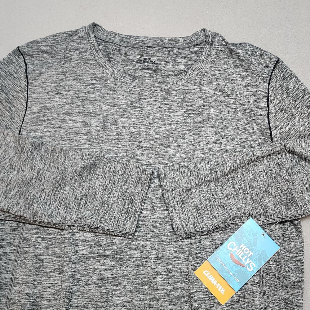 Hot Chillys Clima-Tek Crew Baselayer Shirt Grey Heather Women's XL NWT